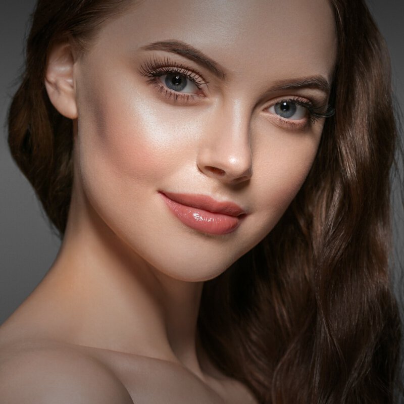 Beverly Hills rhinoplasty model with brown hair